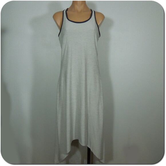 WOMENS Dress Racerback Inner Sport Bra Gray Active Low High Sleeveless - Picture 1 of 4